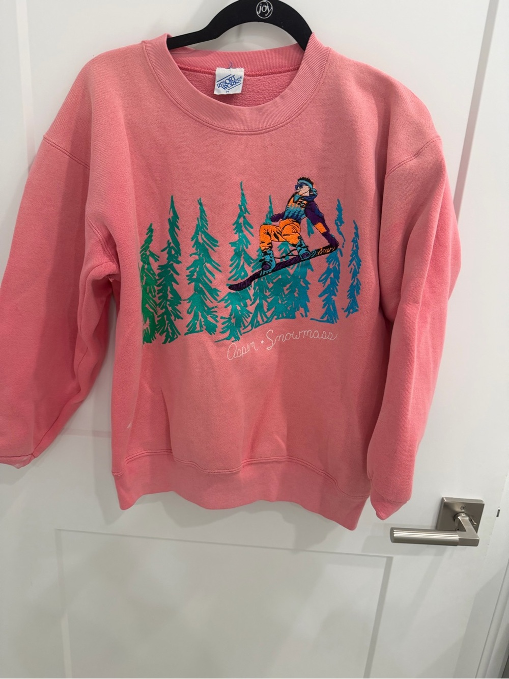 Vintage Pink Aspen Snowmass Graphic Sweatshirt Size Medium